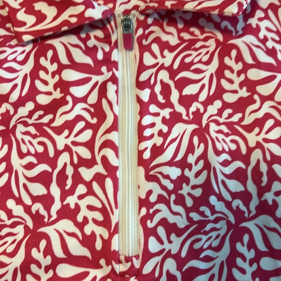 Chico's Coral and White Leaf Print Top, Size Large - Picture 2 of 7